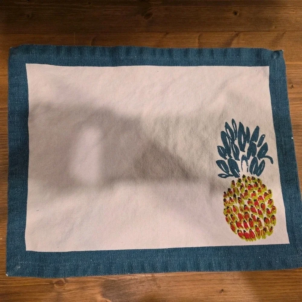 Set Of‎ 4 Pineapple Kitchen Placemats Turquoise 16x13